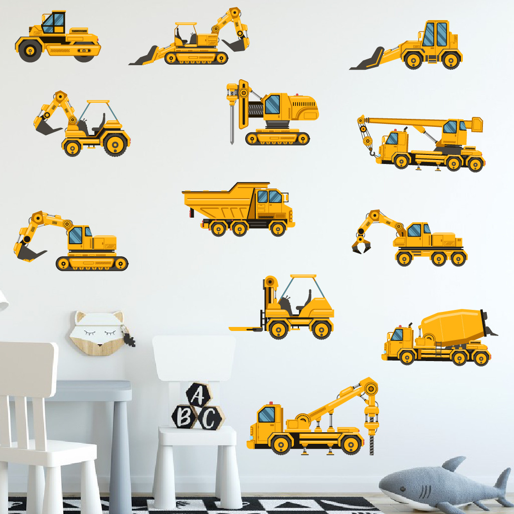 Baby Nursery Needs - Kreskówka Koparka Inżynieria Samochód Naklejka ścienna