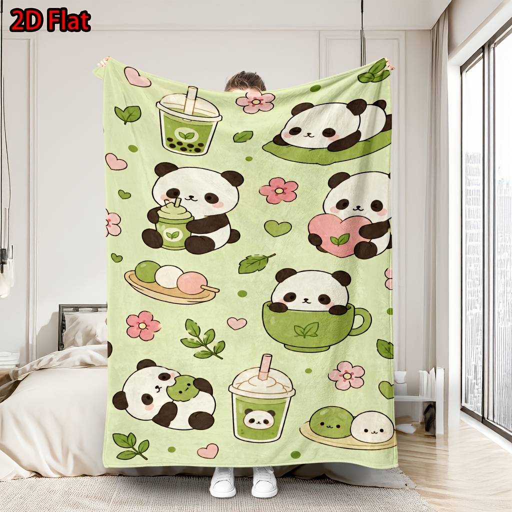Baby Nursery Green - Uroczy koc z motywem pandy do