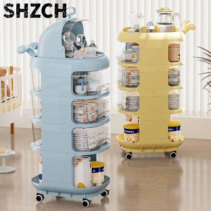 Baby Nursery Mobile - 3-poziomowy wózek organizer na kółkach dla