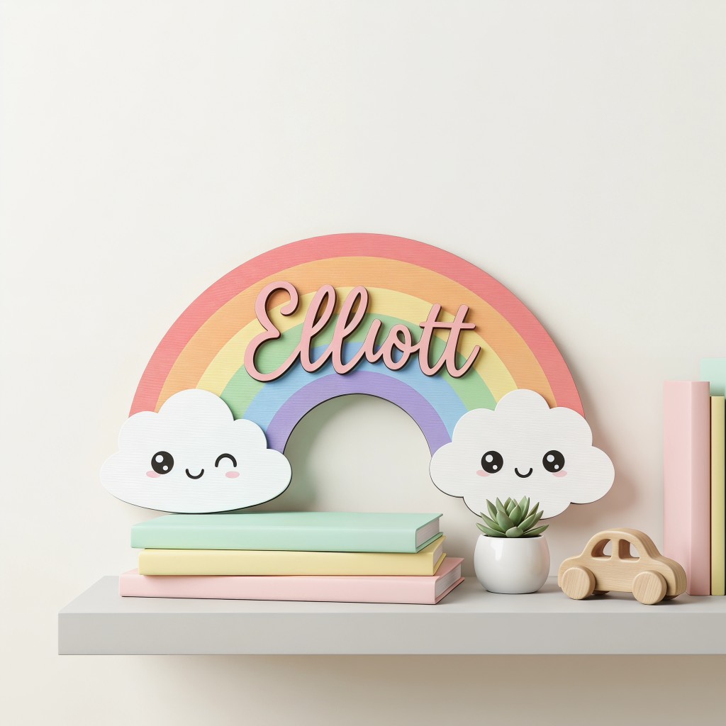 Baby Nursery Neutral - 1 szt. Personalizowana urocza drewniana tabliczka
