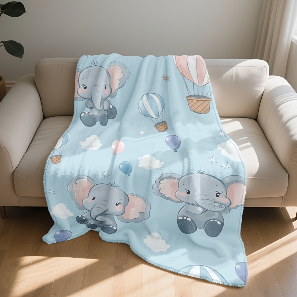 Uroczy kocyk z motywem słonia  – Baby Nursery Hot Air Balloon Theme recenzja i cena