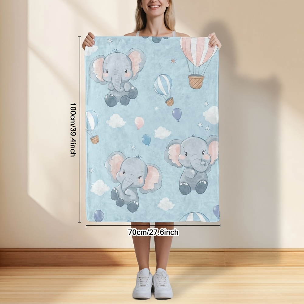 Uroczy kocyk z motywem słonia  – Baby Nursery Hot Air Balloon Theme recenzja i cena