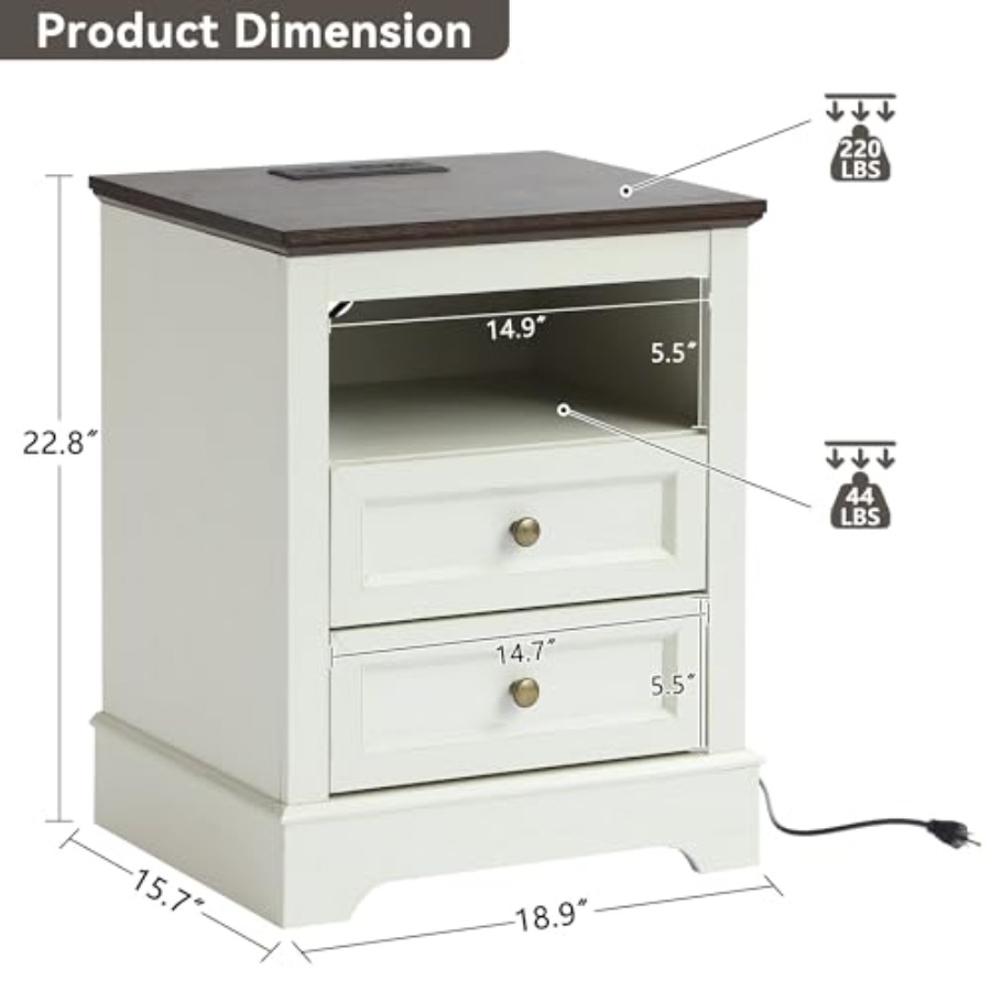 Zestawy mebli do sypialni w st – Drawer Dresser White recenzja i cena