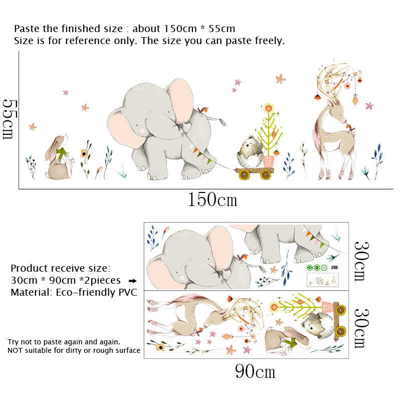 Naklejki ścienne Szczęśliwy Sł – Baby Nursery Mural Wallpaper recenzja i cena