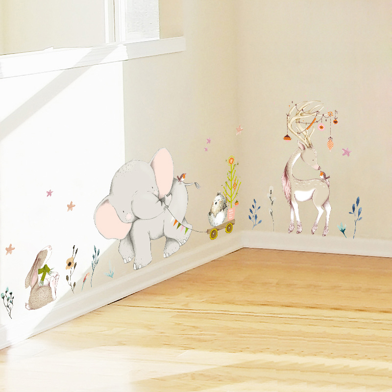 Naklejki ścienne Szczęśliwy Sł – Baby Nursery Mural Wallpaper recenzja i cena
