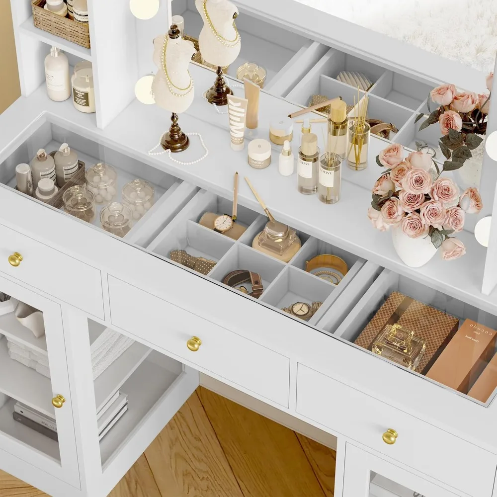 Biała toaletka z szklanym blat – Drawer Dresser White recenzja i cena