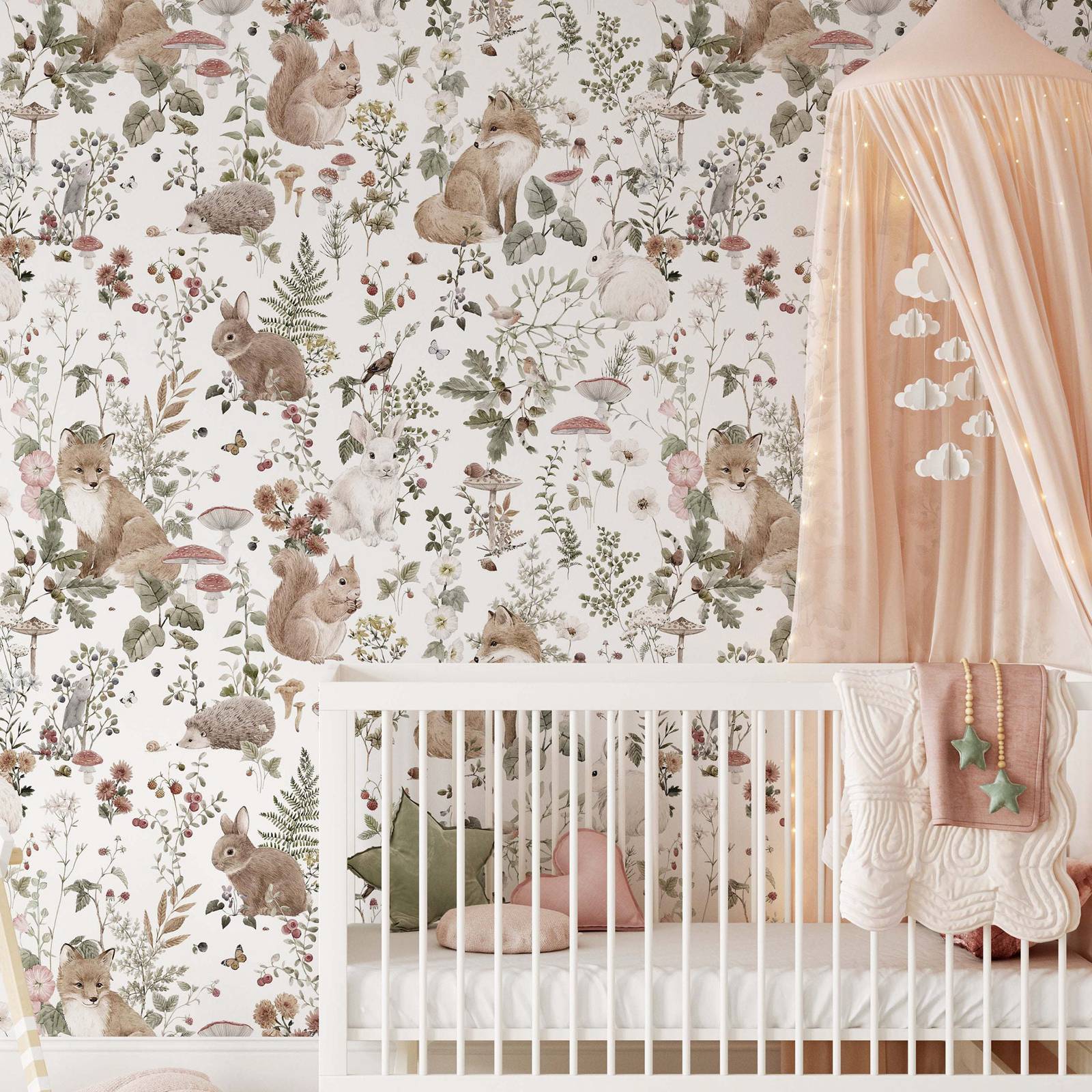 Forest Babies MuraL, chłopięca – Baby Nursery Mural Wallpaper recenzja i cena