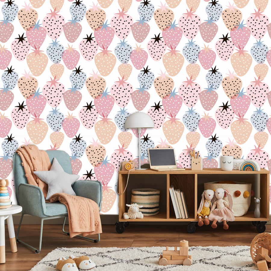 12+ Urocza tapeta z truskawkow – Baby Nursery Mural Wallpaper recenzja i cena