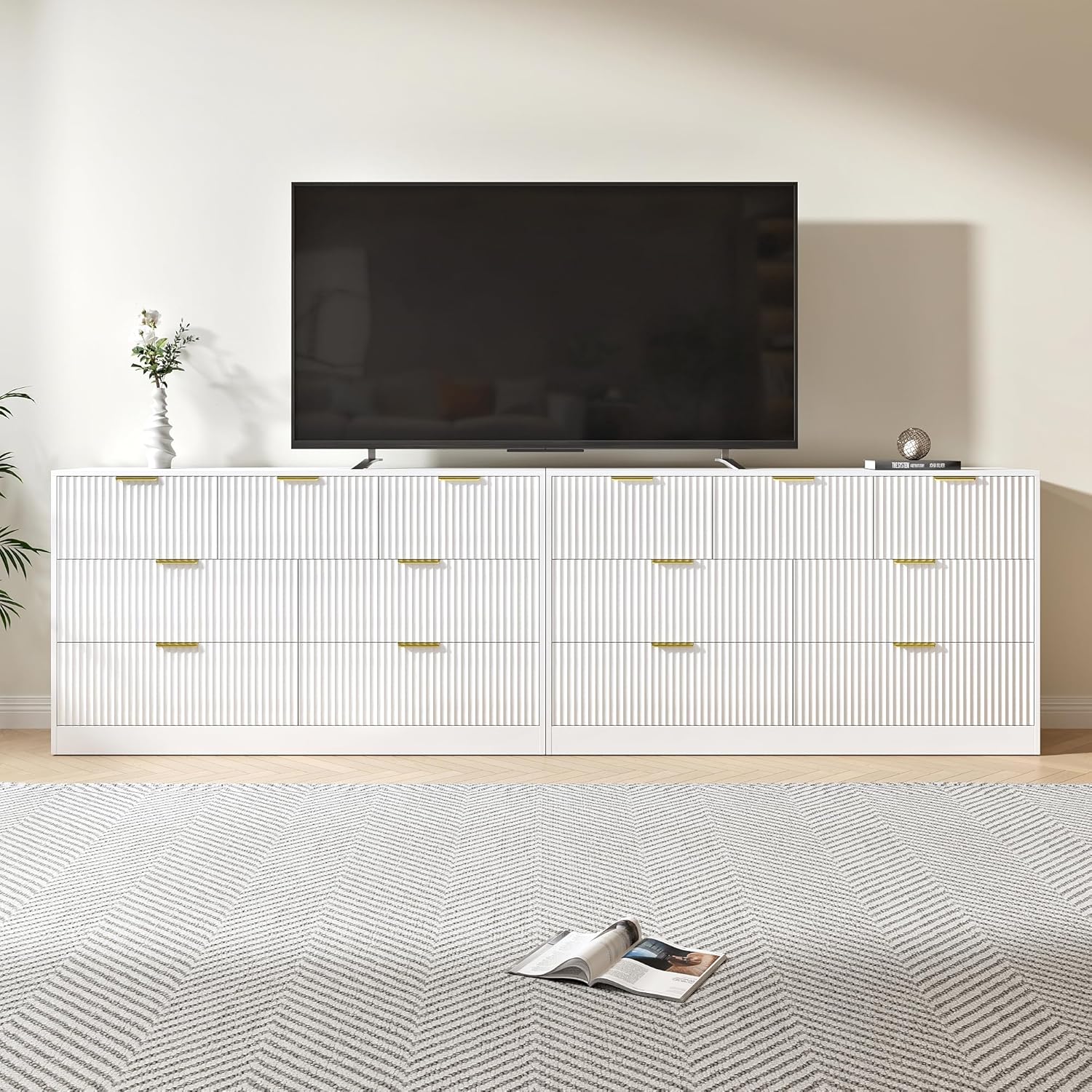 # Biały Drewniany Długi Komod  – Drawer Dresser White recenzja i cena