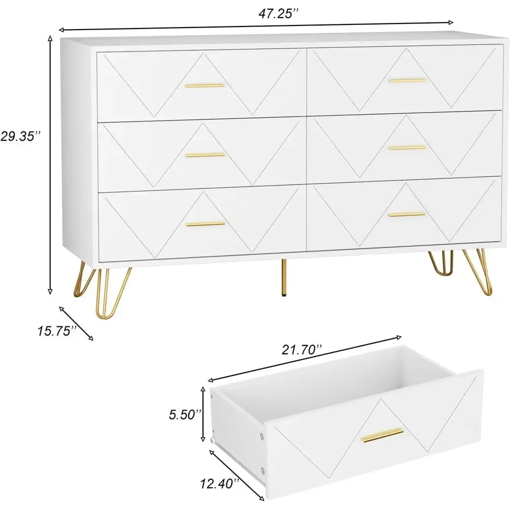Biały 3-częściowy zestaw do sy – Drawer Dresser White recenzja i cena