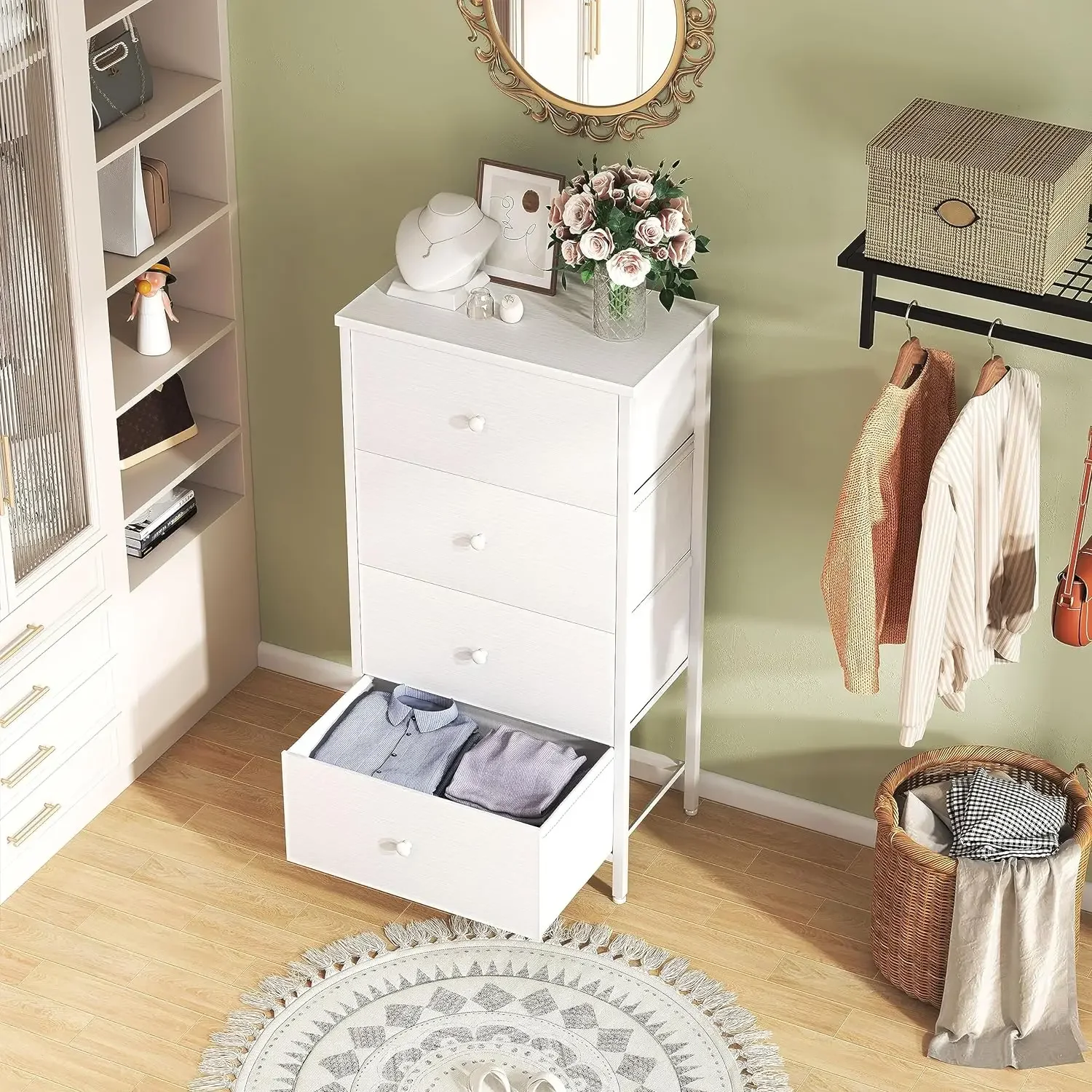 Mała biała komoda do sypialni, – Drawer Dresser White recenzja i cena