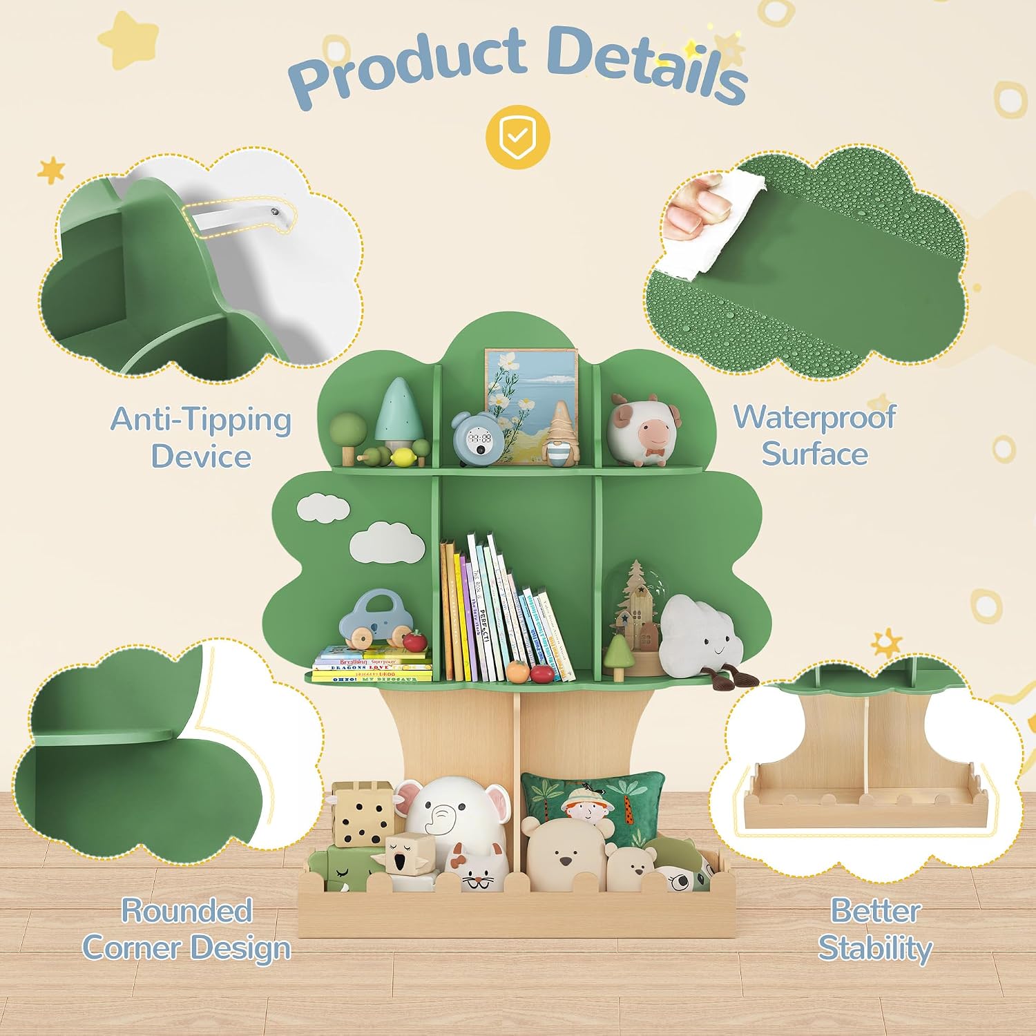 Regał na książki dla maluchów, – Baby Nursery Green recenzja i cena
