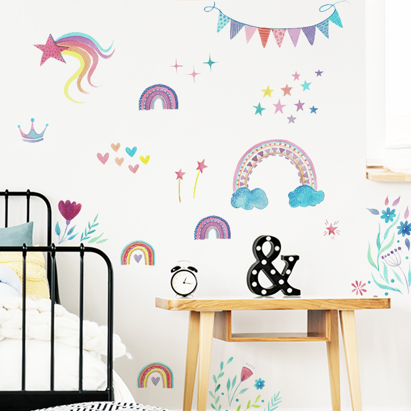Naklejka ścienna z tęczowymi g – Baby Nursery Mural Wallpaper recenzja i cena