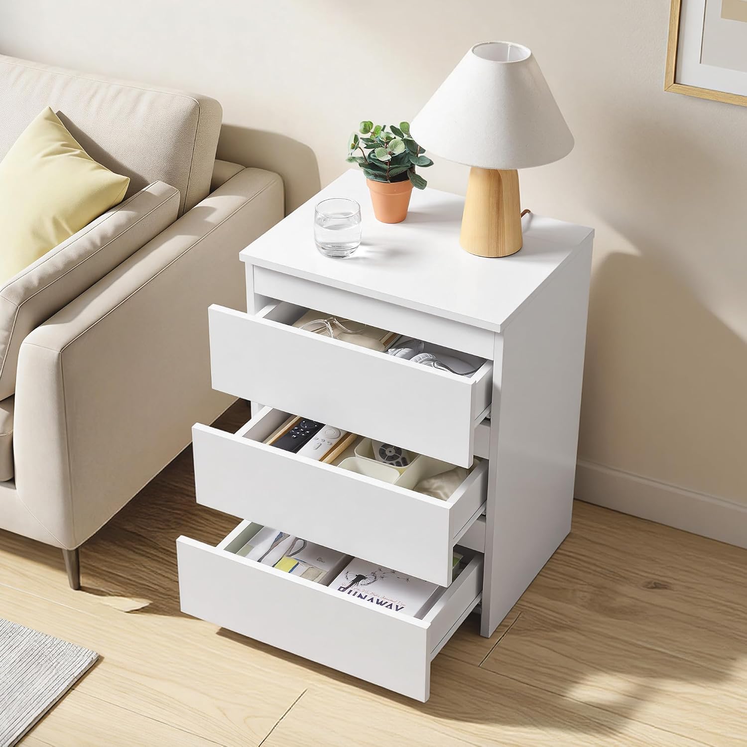 Mała szafka nocna z 3 szuflada – Drawer Dresser White recenzja i cena