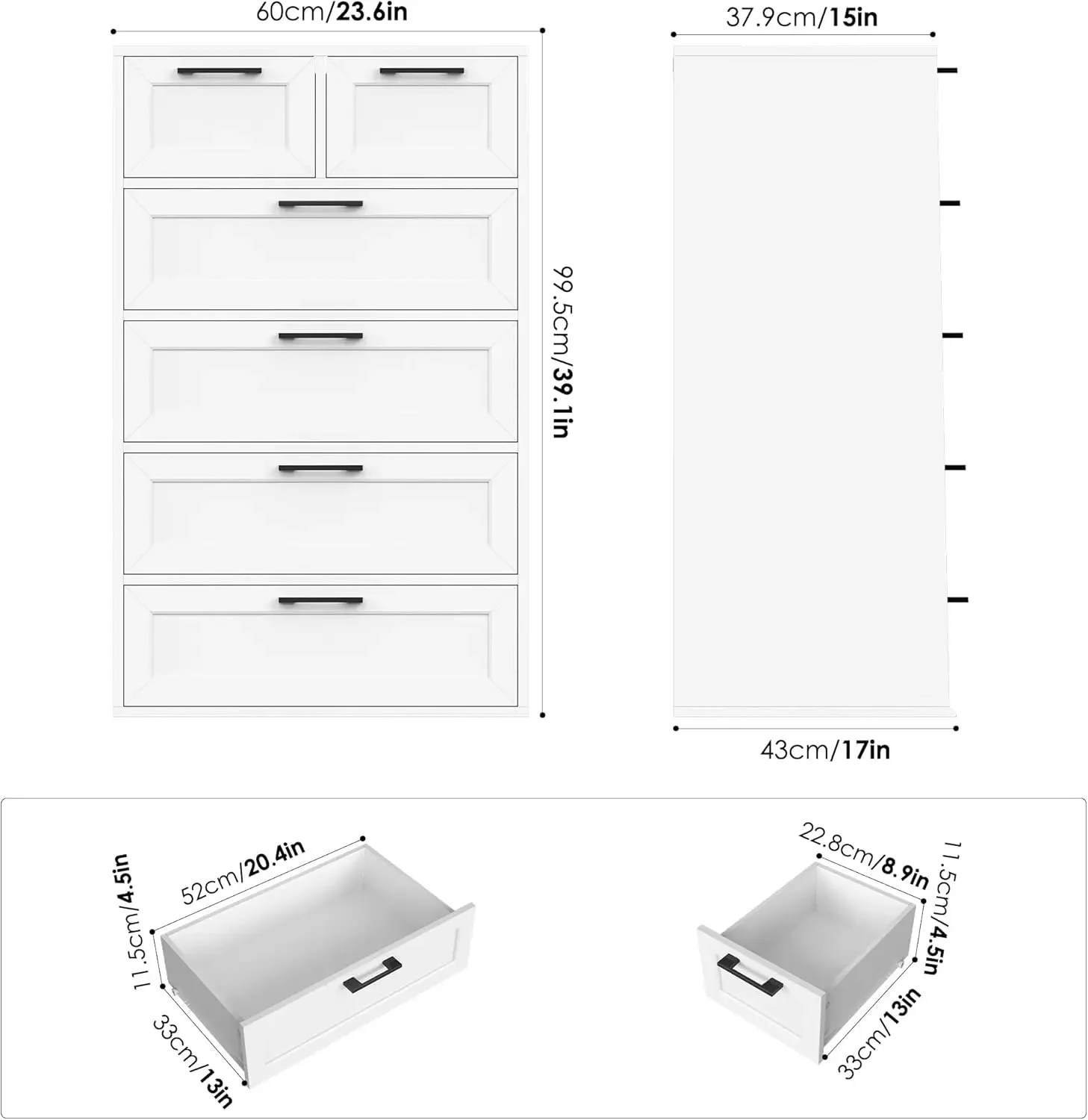 Wielka Wyprzedaż: Komoda z 6 s – Drawer Dresser White recenzja i cena