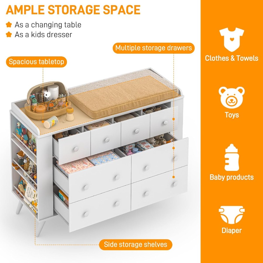 Komoda dla dziecka, komoda z 8 – Baby Nursery Design recenzja i cena
